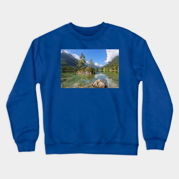 Trees on a Rock, Hintersee Crewneck Sweatshirt by yairkarelic